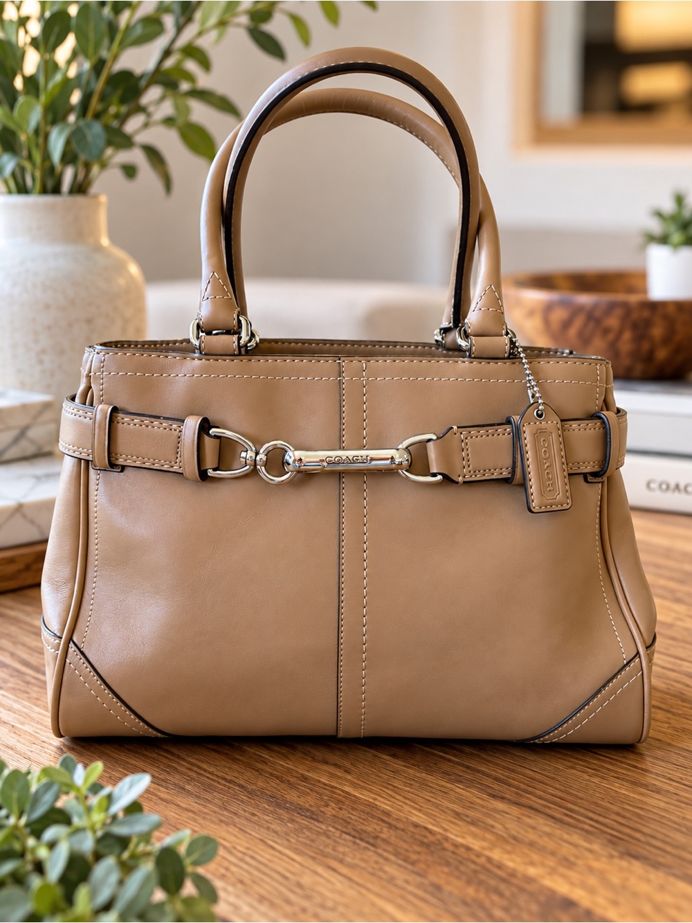 Coach Hamptons Leather Carryall Satchel F11199 Near Vintage 2008